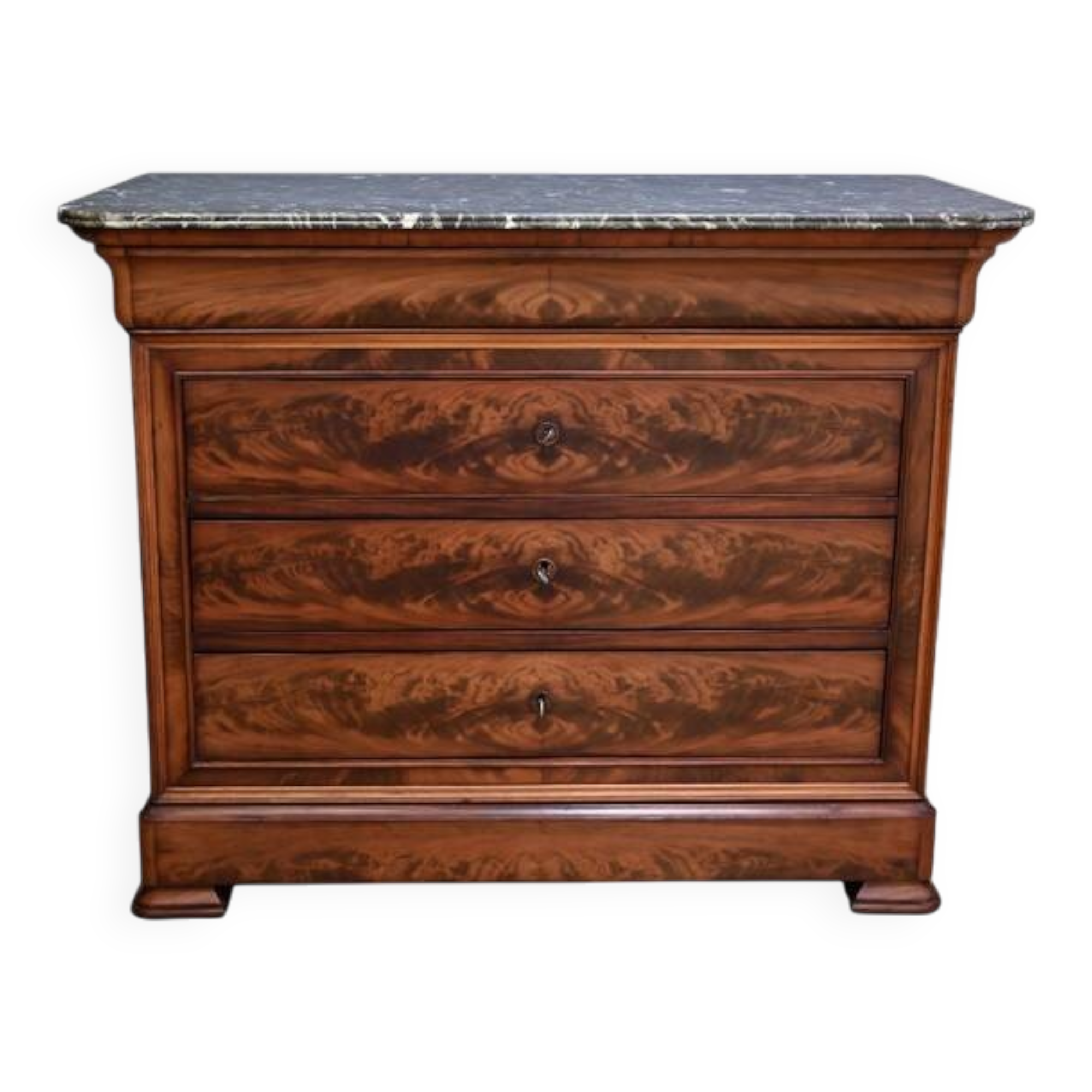 Mahogany chest of drawers, Louis-Philippe style – Late 19th century