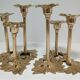Pair of candlesticks solid brass vintage flowers