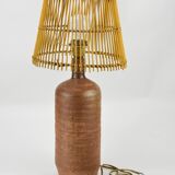 Brown stoneware lamp