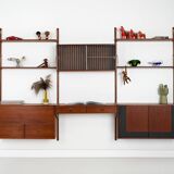 Teak modular shelving unit, Danish design, 1960s, manufactured by Hansen &