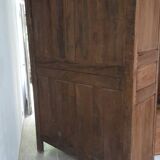 Antique Norman wardrobe with 2 doors, solid oak, raw wood