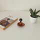 Vintage hand-held candlestick in glazed ceramic