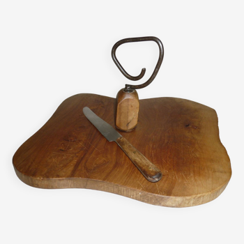 Cheese or charcurie tray in brutalist olive wood