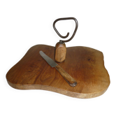 Cheese or charcurie tray in brutalist olive wood