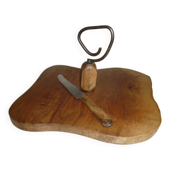 Cheese or charcurie tray in brutalist olive wood