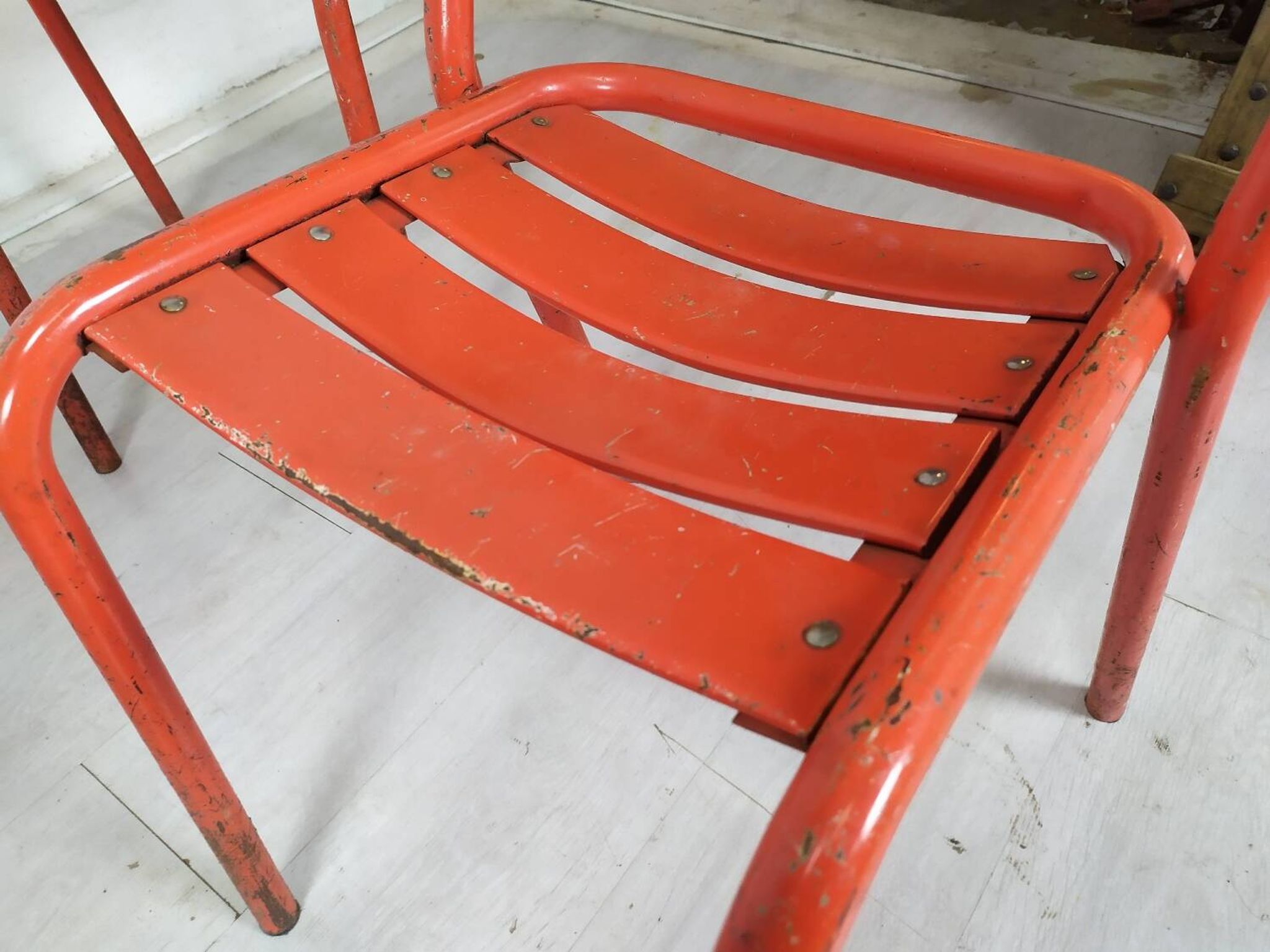 4 tolix metal bistro chairs