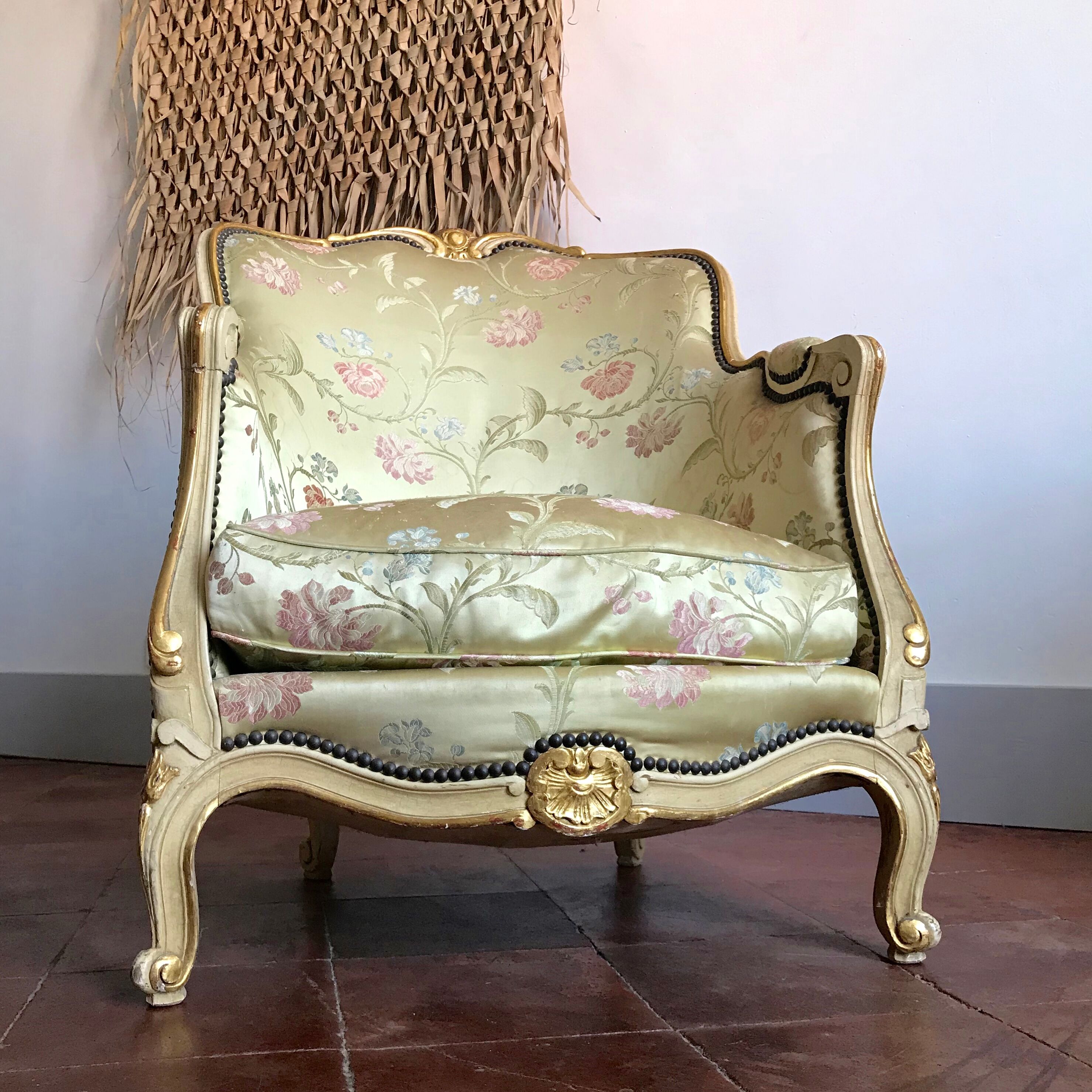 Silk bergère chair
