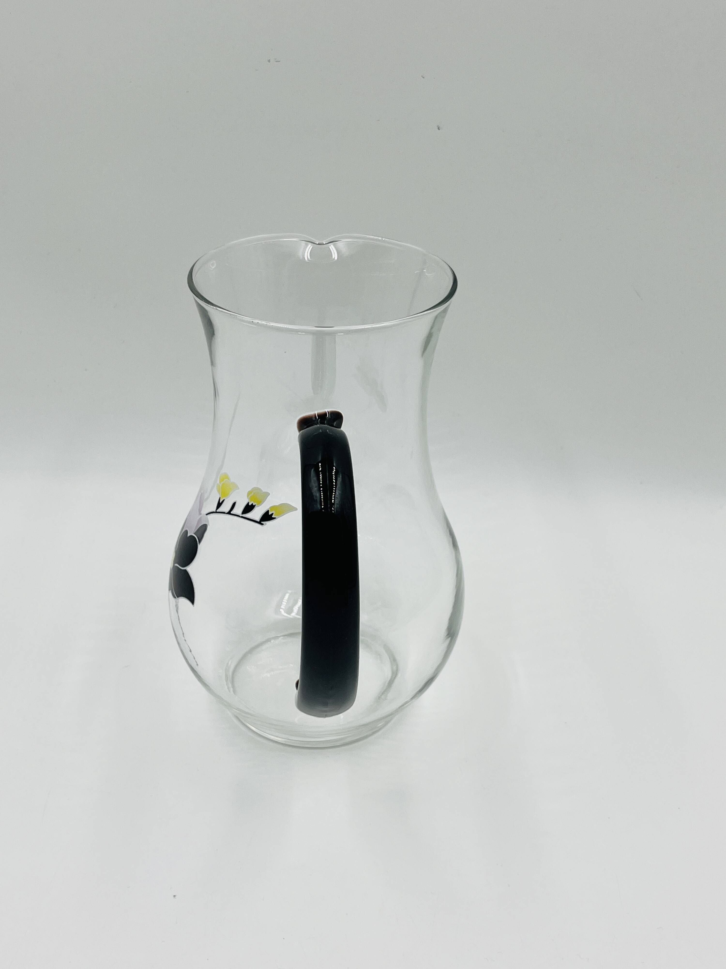 Service carafe glasses vintage floral decor