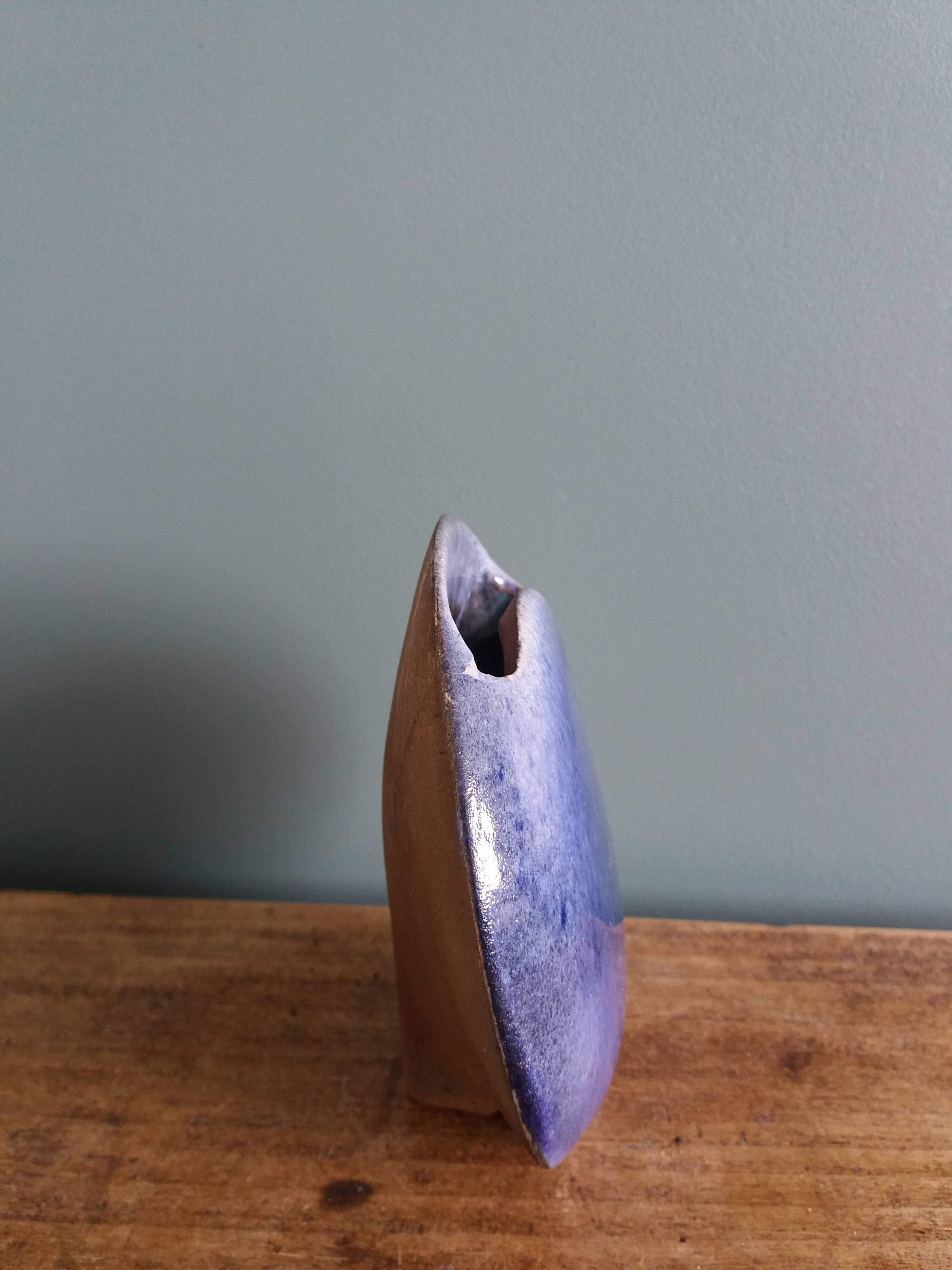 Blue ceramic lentil vase