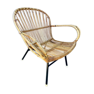 Fauteuil en rotin vers