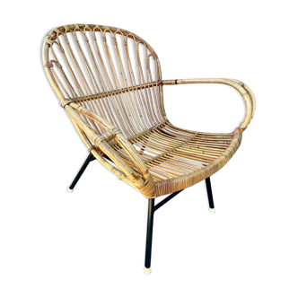 Rattan armchair around 1960