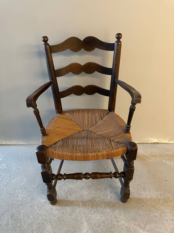 Fauteuil paillé provençal