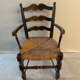 Provencal straw armchair