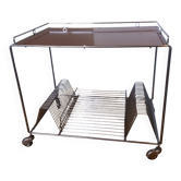Hi-fi vinyl console trolley on wheels