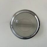 Pair of vintage wall lights, chrome and pressed sandblasted glass, France 1930