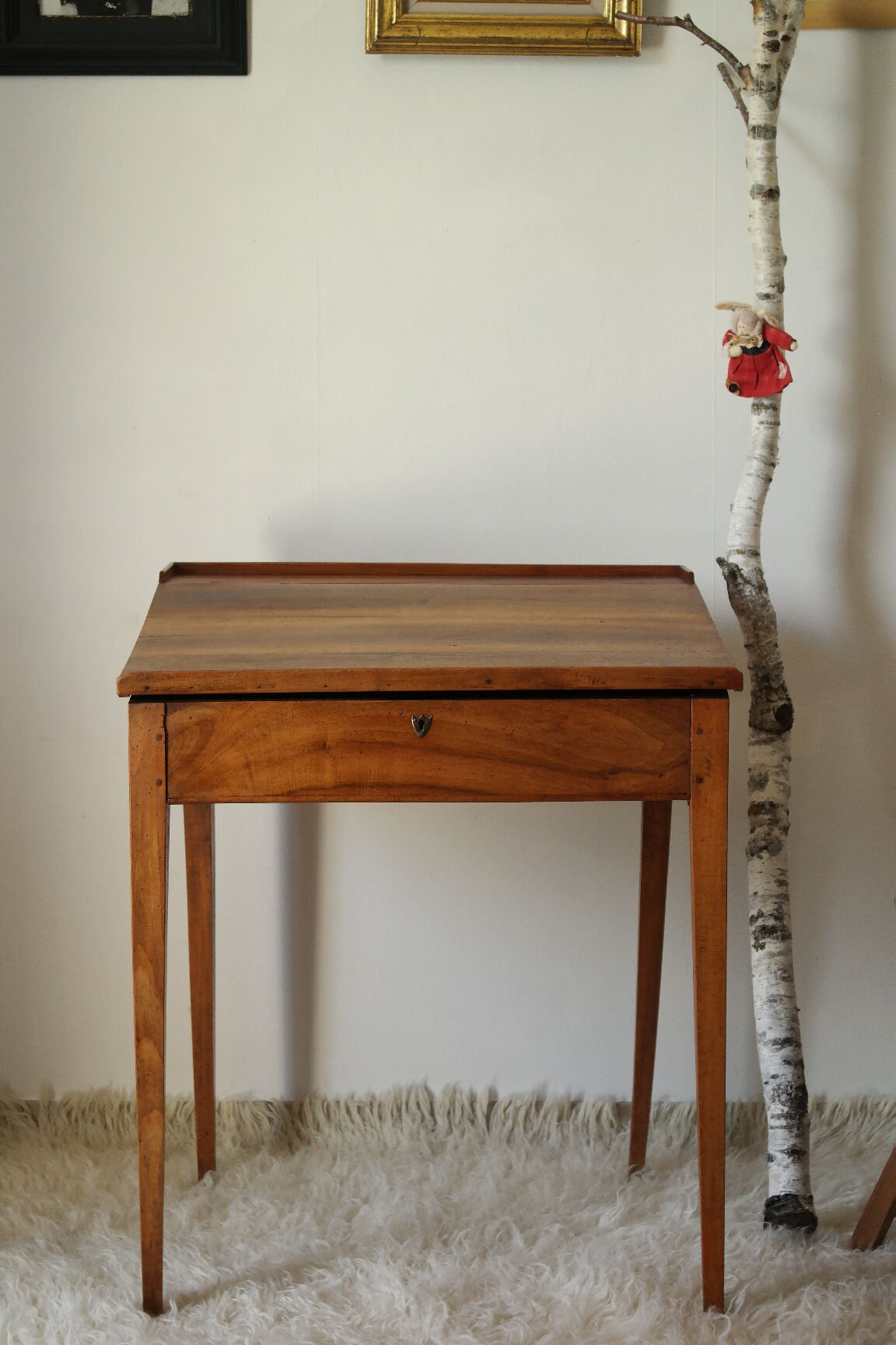 Old schoolboy walnut desk