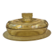 Amber glass butter dish, 1940