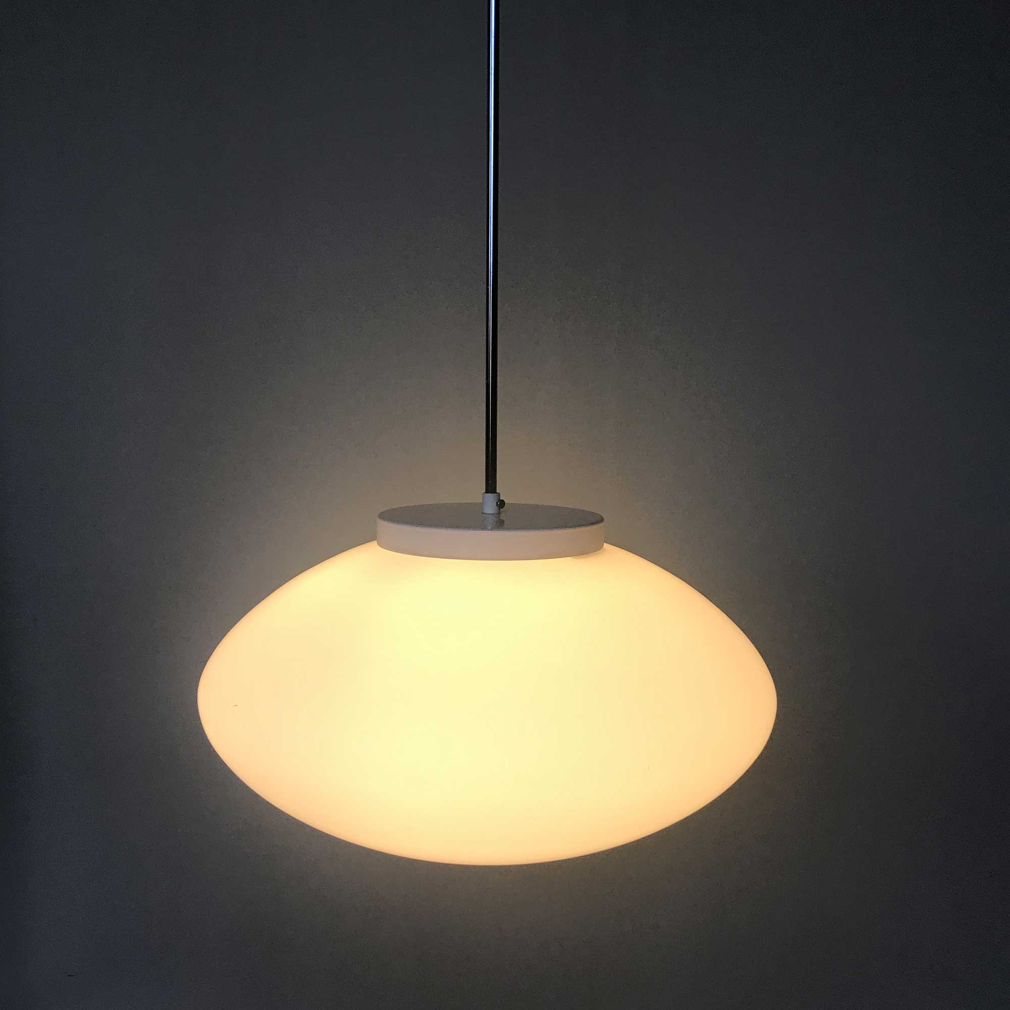 Oval opaline pendant light 1950
