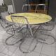 Suite of 6 vintage chrome metal chairs 1970