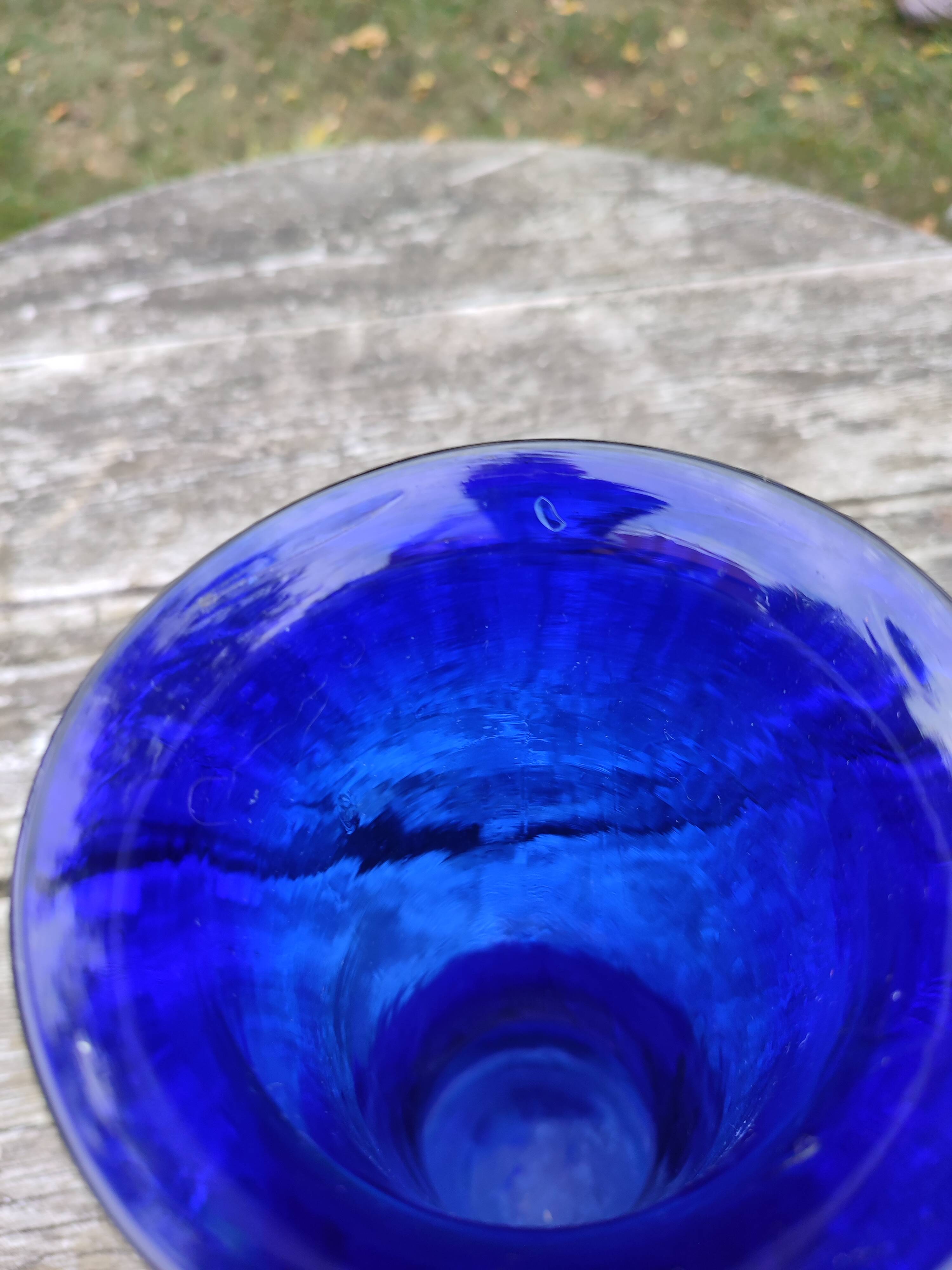Blue glass vase