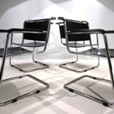 Set of 4 Bauhaus cantilever dining chairs, 1980