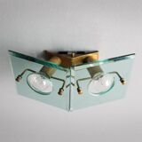 Applique italienne en laiton et verre taillé par Arredoluce