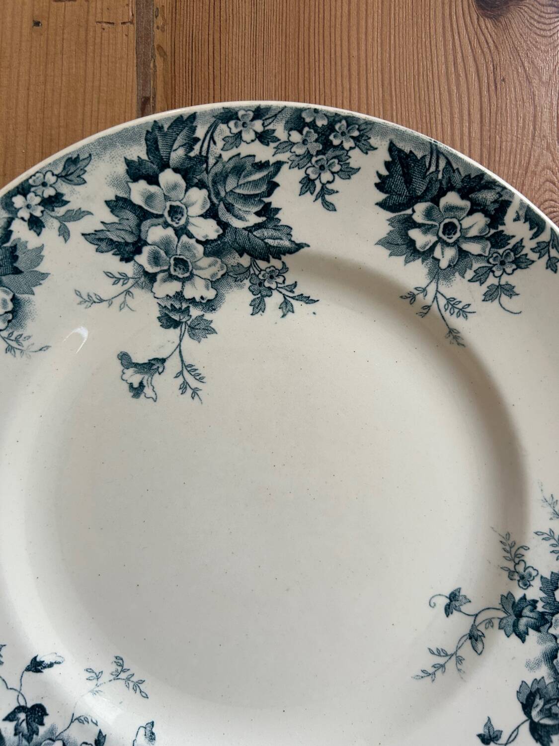 Series of 3 old flat plates “Terre de Fer”