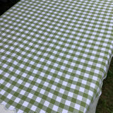 Vintage tablecloth Scottish style green white