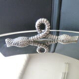 Oval-shaped covered gratin dish in Silver Metal