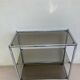 Étagère console chromée verre fumé années 70