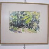 aquarelle sous verre signée Isidore Dufis