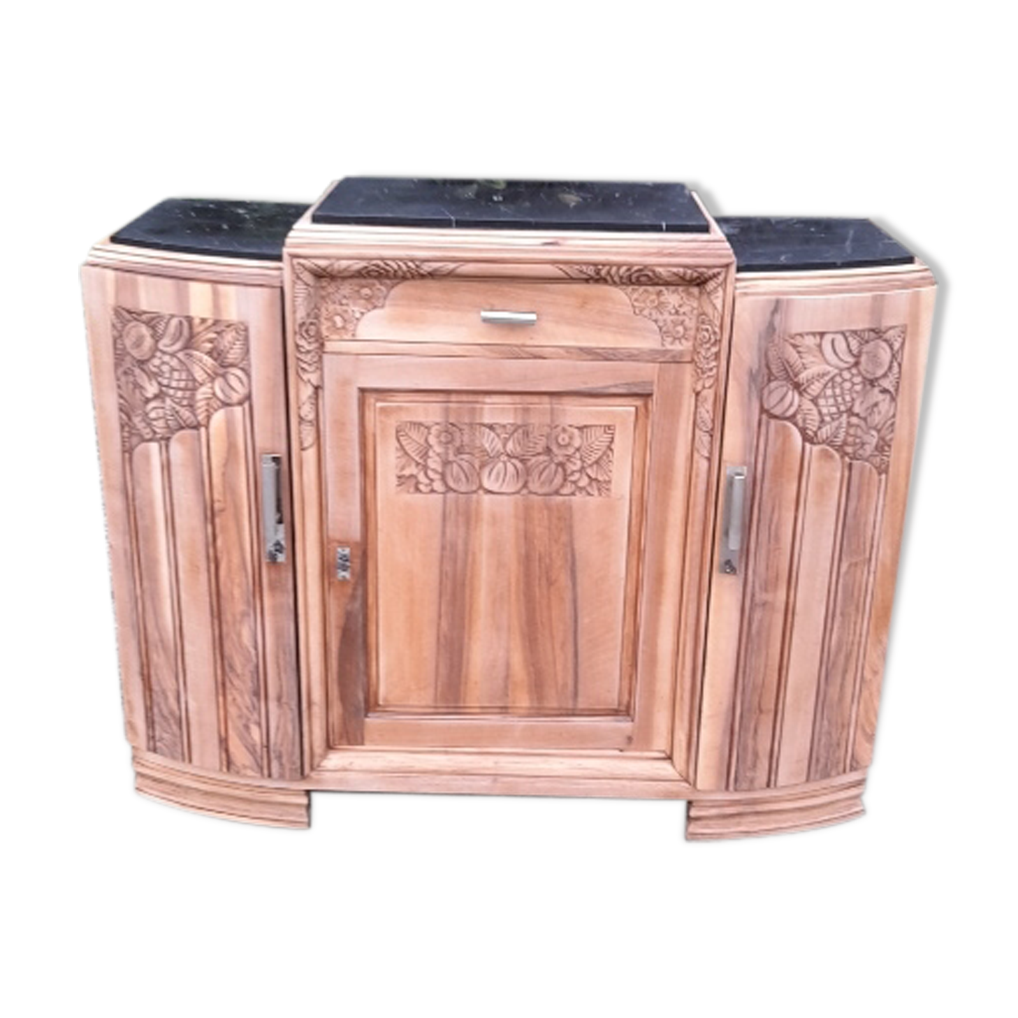 Art Deco buffet 1930 in raw walnut