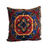 Hand embroidered wool cushion cover 40x40 cm