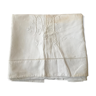 Drap ancien brodé - monogramme DF