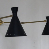 Murable applied Italian double  Lampshade black painted metal
