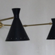Murable applied Italian double  Lampshade black painted metal
