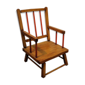 Fauteuil bas enfant bois années 60