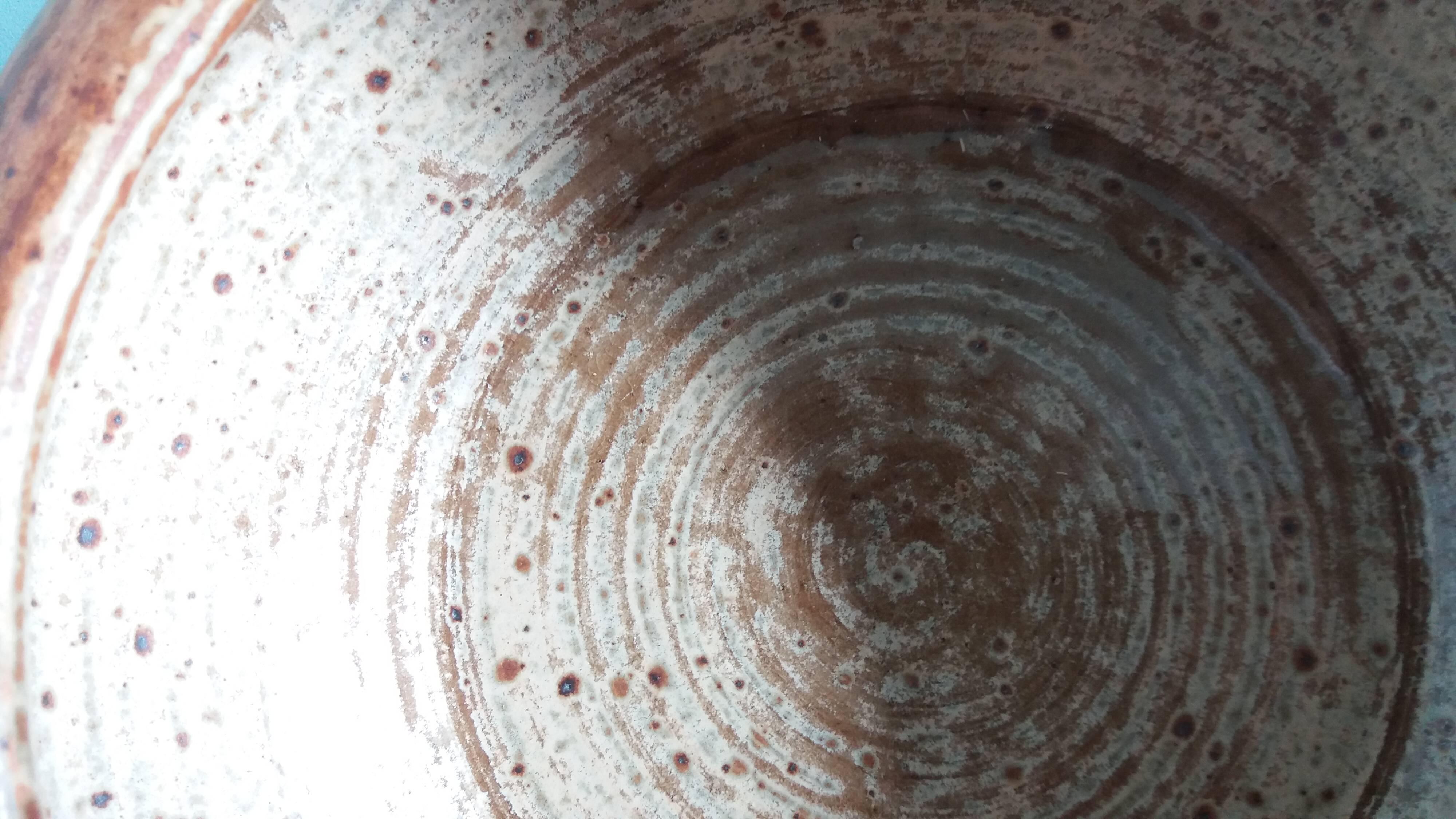 Plat légumier soupière en grès de Puisaye signé Jean-Pierre Prud’homme