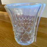 Blue iridescent glass vase