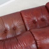Vintage leather 3 seater sofa Mobil Girgi, 1970s