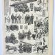 Old engraving 1898, Firefighter, ambulance, fire, rescue • Lithograph, Original plate