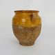 Glazed yellow confit pot, south west of France. Storage jar. Pyrenees 19th century