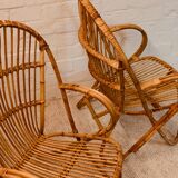 Paire fauteuil bambou
