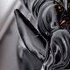 Black ceramic regency "Chevaux" lamp, France, 1980