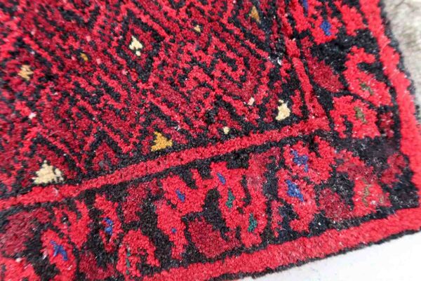 Vintage afghan ersari matte handmade carpet 24cm x 29cm 1970s