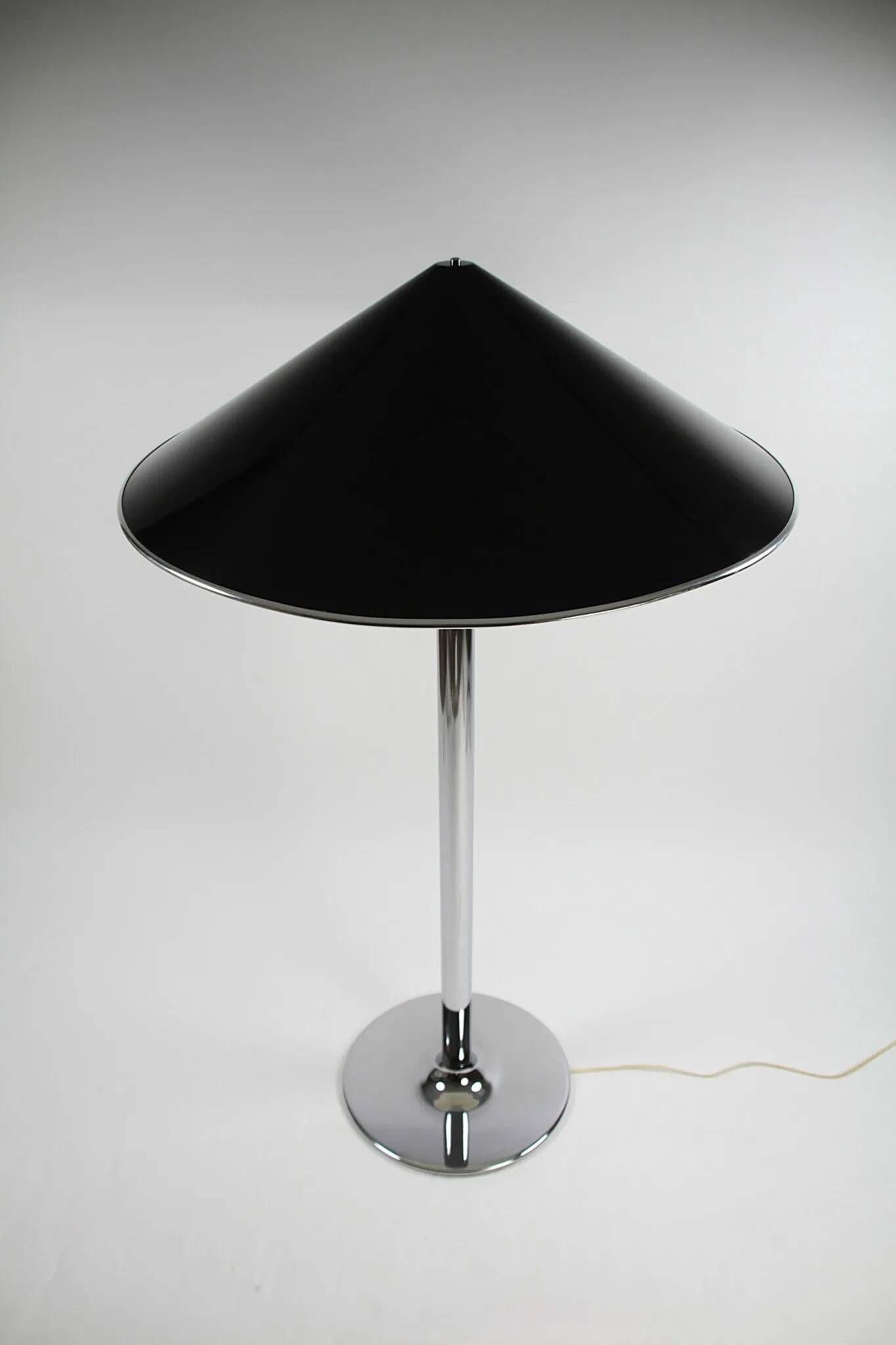 Ateljé Lyktan floor lamp with rare oversized custom shade – Sweden, 1970s