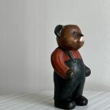 Hand-painted wooden bear