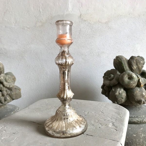 Large mercinated glass candlestick