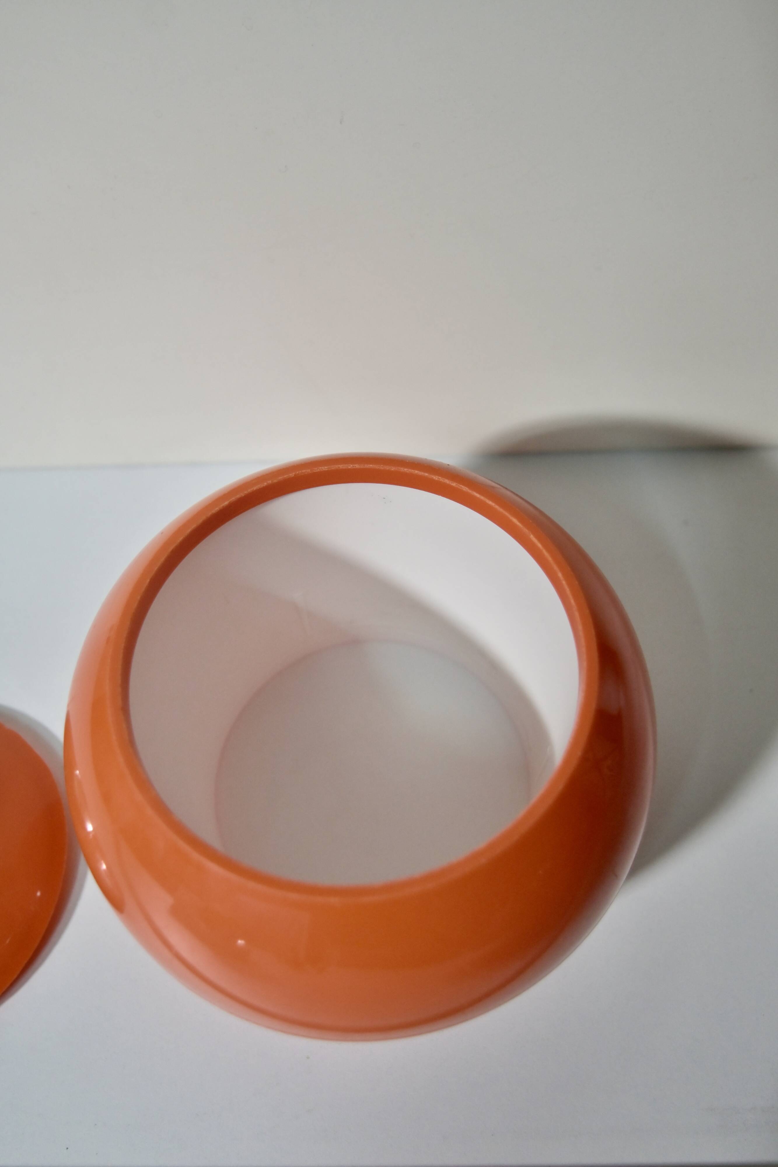 Vintage Ice Bucket - Orange Bakelite - 70s