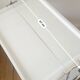 Vintage folding dessert trolley on wheels, 3 white shelves